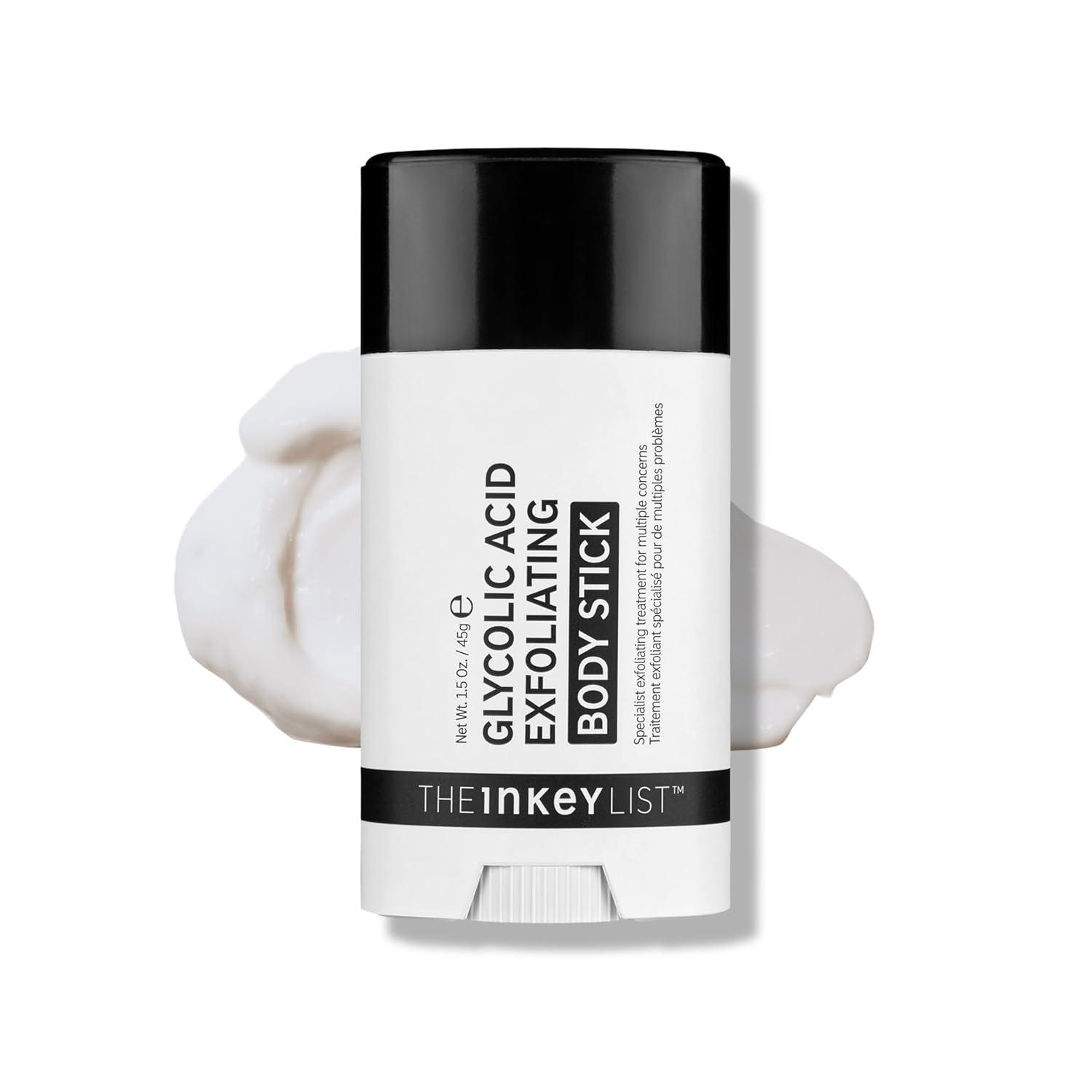 INKEY Glycolic Acid Exfoliating Body Stick - Deep Exfoliation for Rough, Bumpy Skin, Fragrance Free, Targets KP & Ingrown Hairs, Suitable For All Skin Types